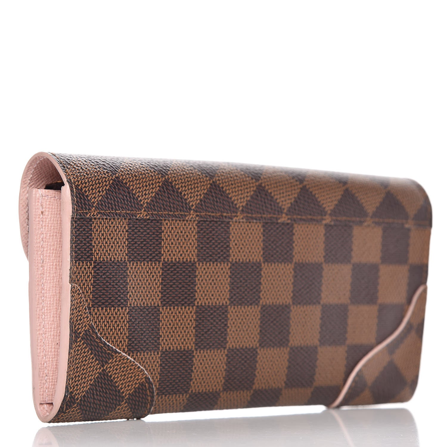 Louis Vuitton Damier Ebene Caissa Wallet Rose Ballerine 3 of 7