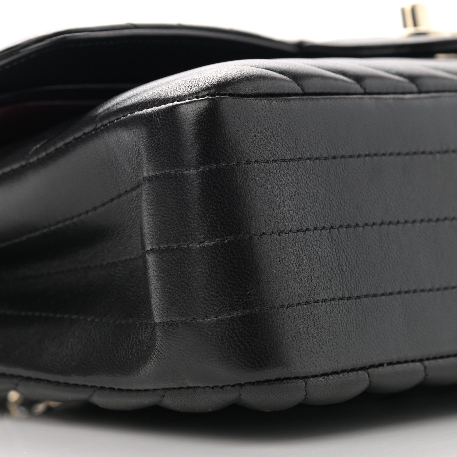 Chanel Lambskin Chevron Quilted Medium Double Flap Black 8 of 14