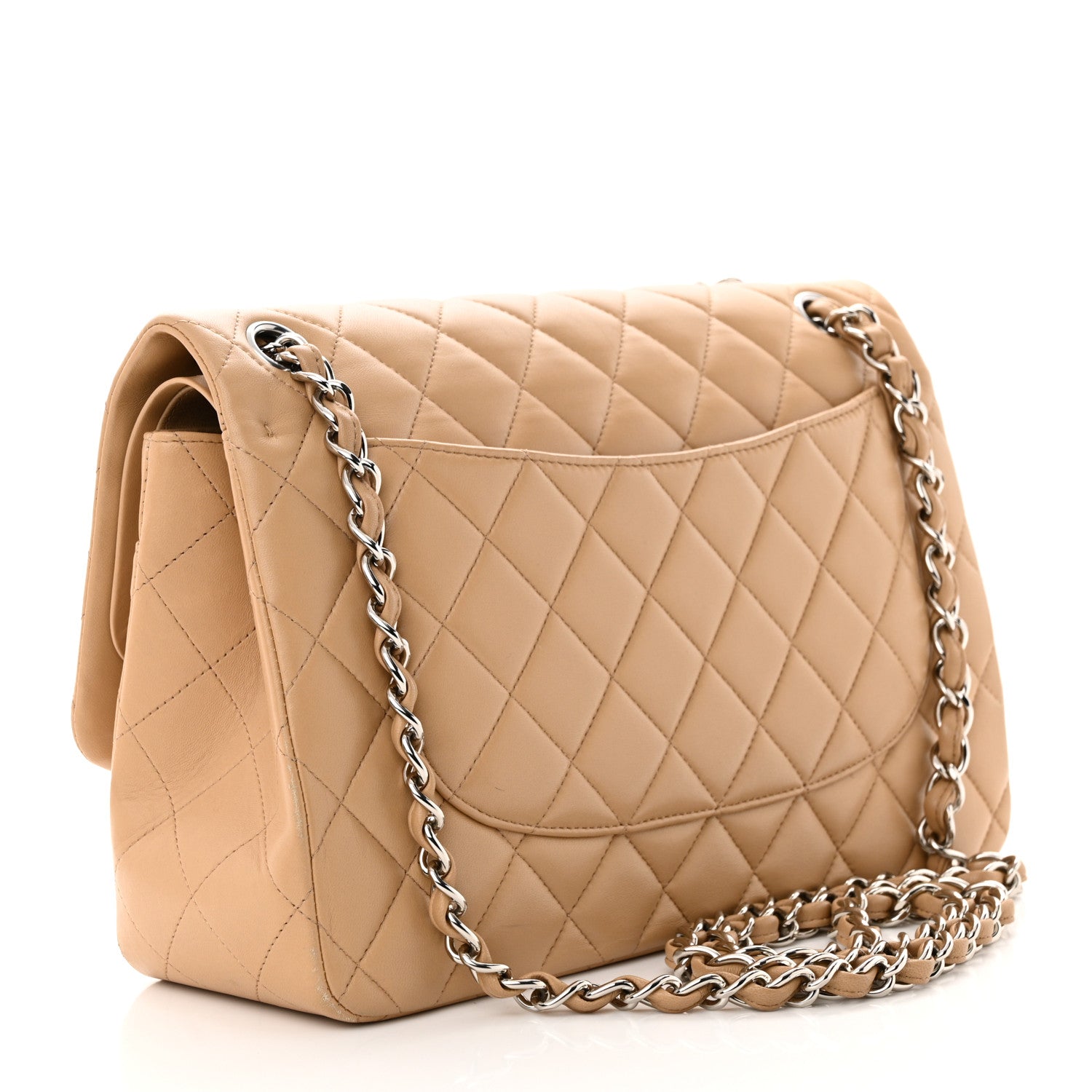 Chanel Lambskin Quilted Jumbo Double Flap Beige Clair 3 of 11