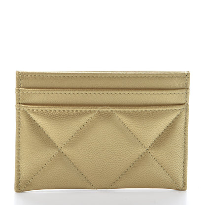 Chanel Metallic Goatskin Quilted Chanel 19 Card Holder Gold 2 of 9