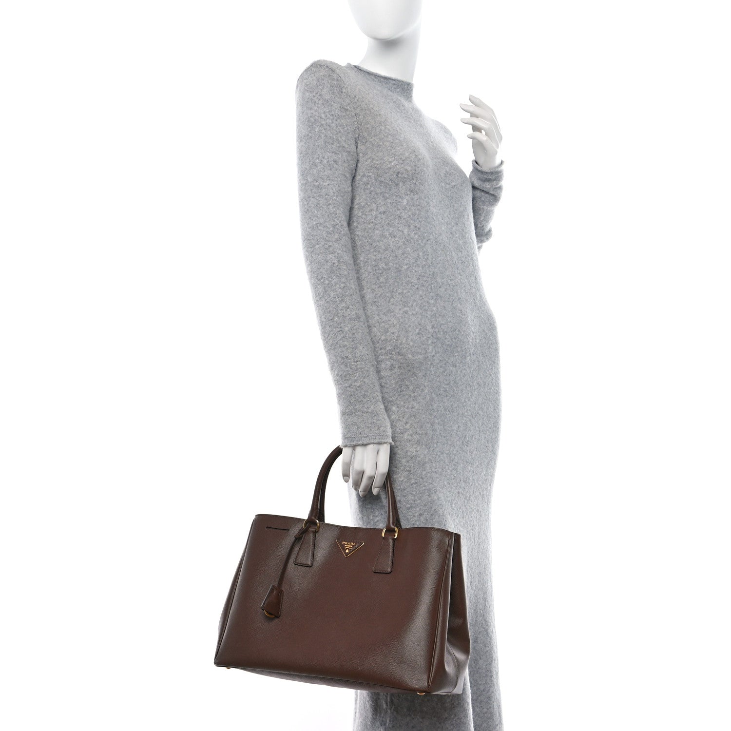Prada Saffiano Lux Large Tote Cacao 3 of 9