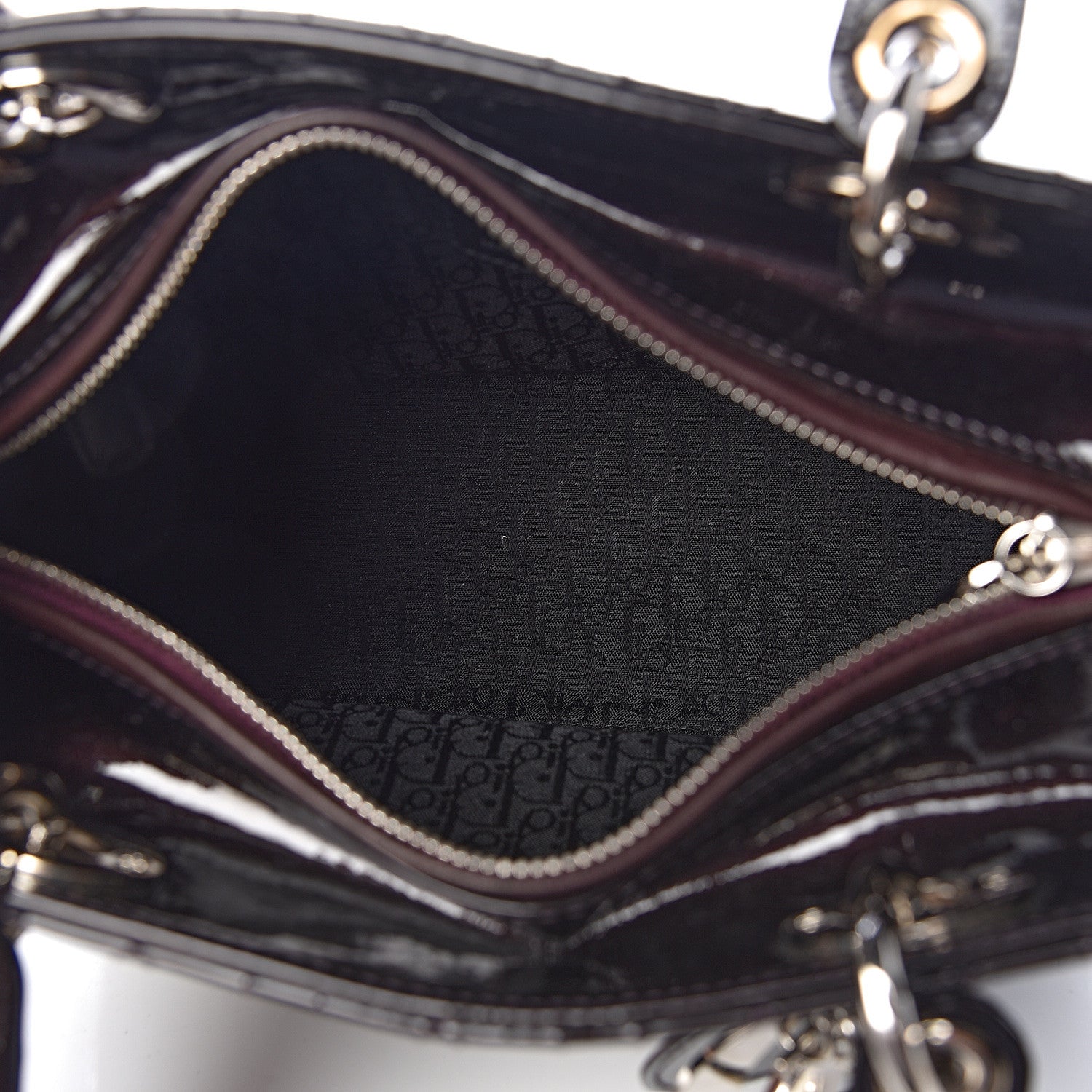 Christian Dior Patent Calfskin Cannage Stitched Medium Lady Dior Amethyste 5 of 10