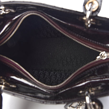 Christian Dior Patent Calfskin Cannage Stitched Medium Lady Dior Amethyste 5 of 10