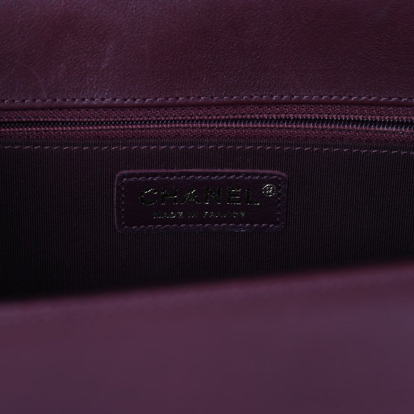Calfskin Quilted Large Flap Bag Burgundy