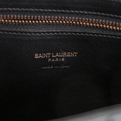 Saint Laurent Calfskin Matelasse Chevron Small Monogram Cabas Black 6 of 7