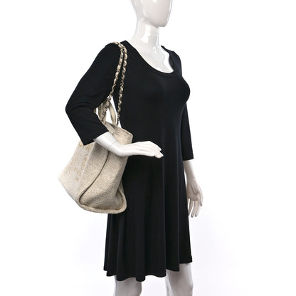 Chanel Lurex Boucle Medium Deauville Tote White 2 of 9
