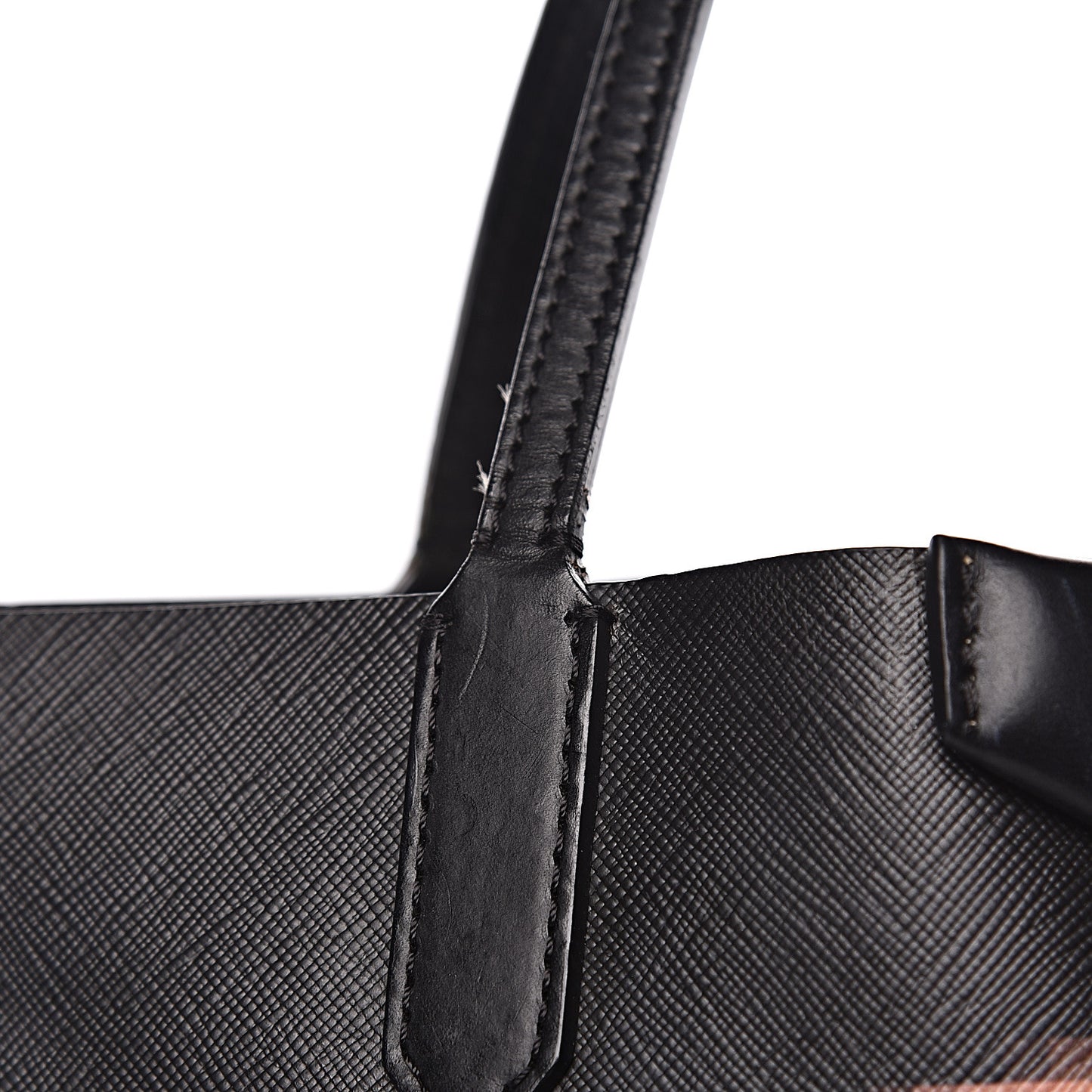 Textured Coated Canvas Pixel Madonna Print Medium Antigona Tote Black