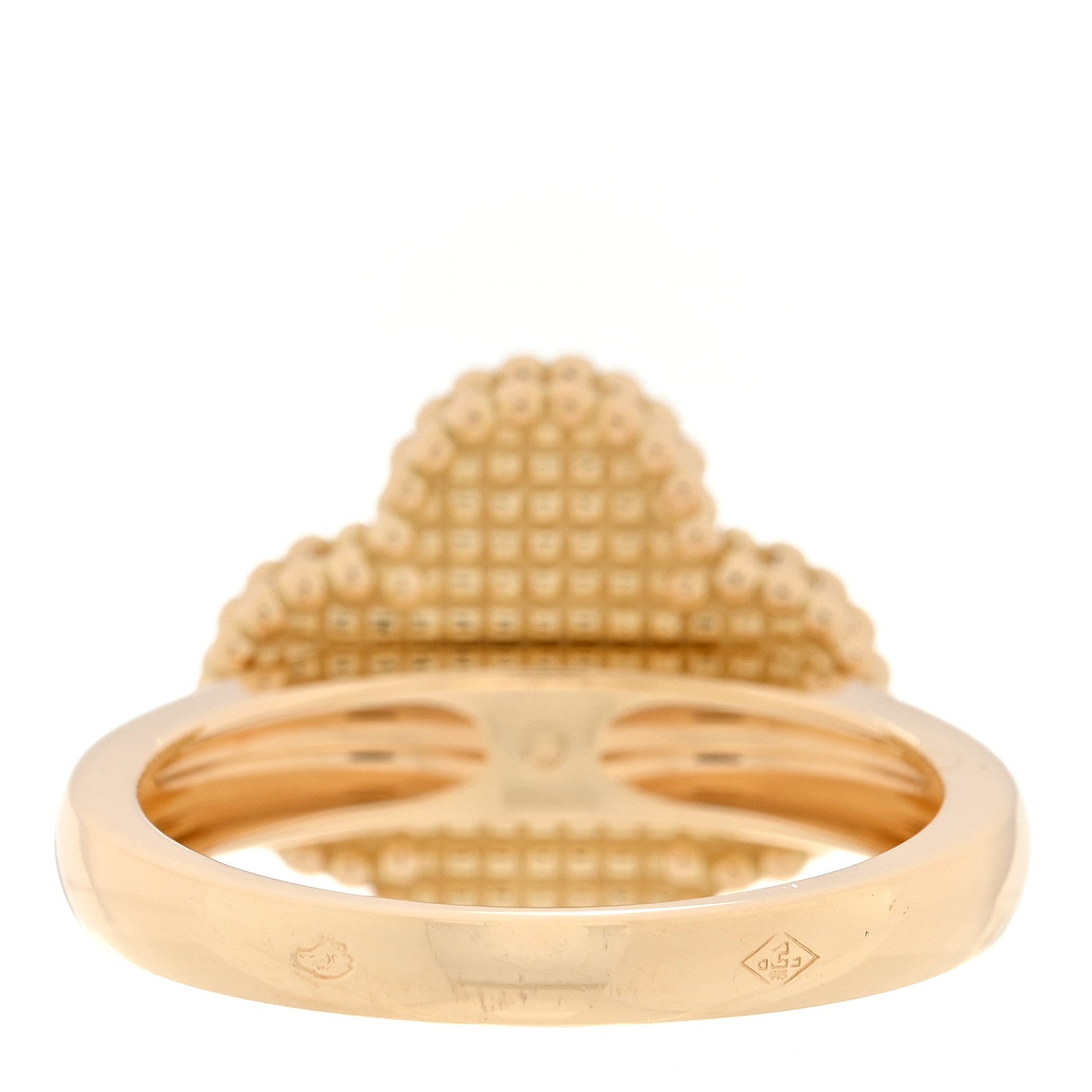 Van Cleef & Arpels 18K Yellow Gold Black Onyx Diamond Vintage Alhambra Ring 51 5.75 3 of 5
