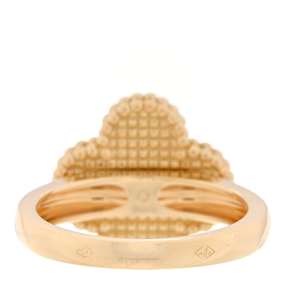Van Cleef & Arpels 18K Yellow Gold Black Onyx Diamond Vintage Alhambra Ring 51 5.75 3 of 5
