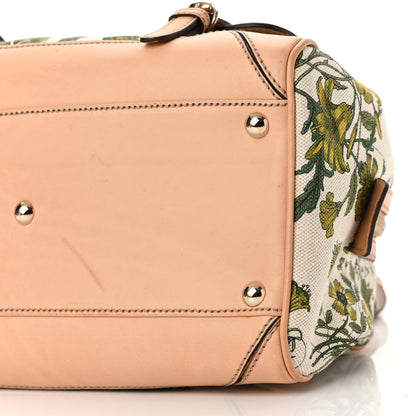 Gucci Canvas Floral Flora Bamboo Top Handle Boston Bag Multicolor 9 of 11