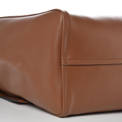 Prada Calfskin Studded Tote Dark Brown 9 of 10