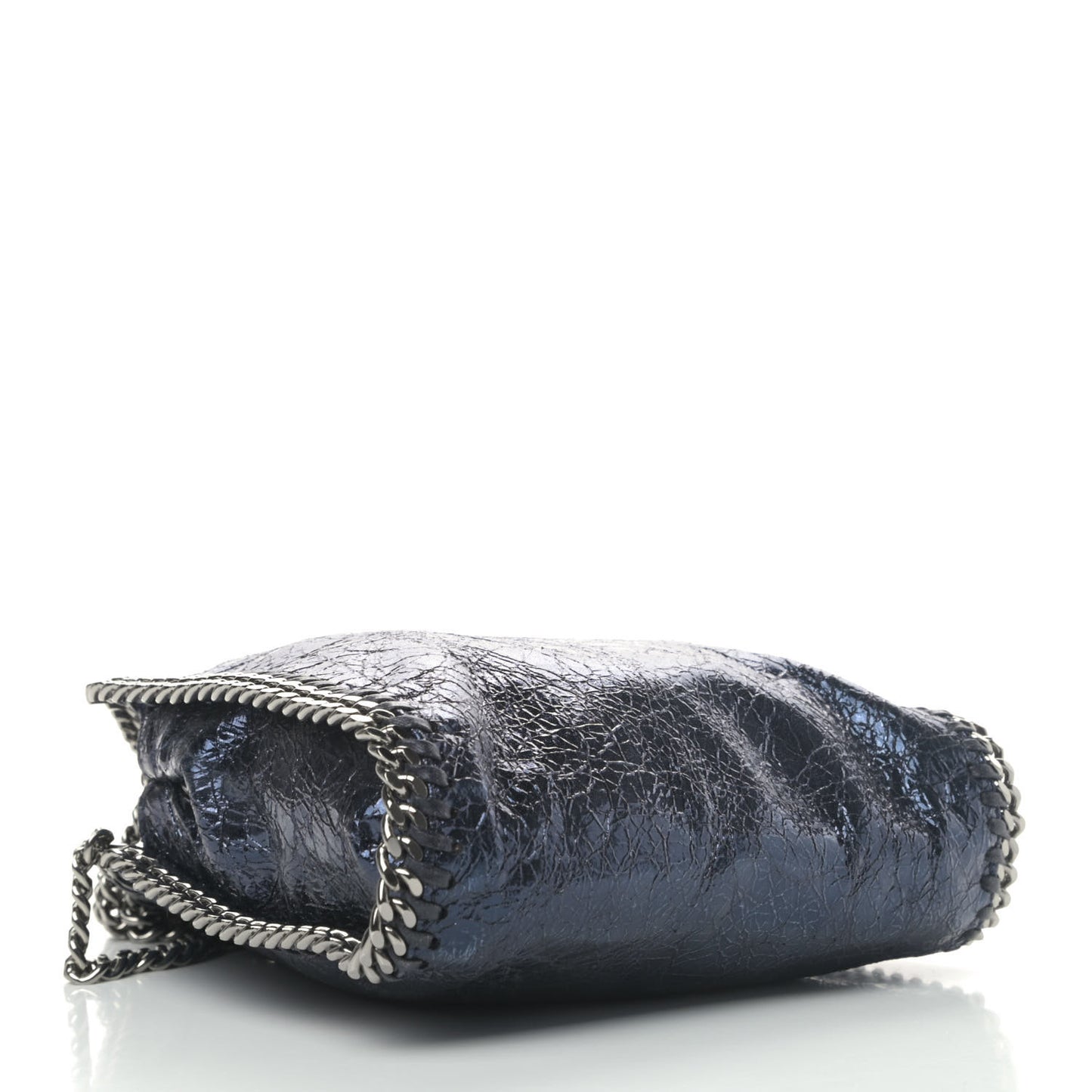 Metallic Crackle Tiny Falabella Tote Navy