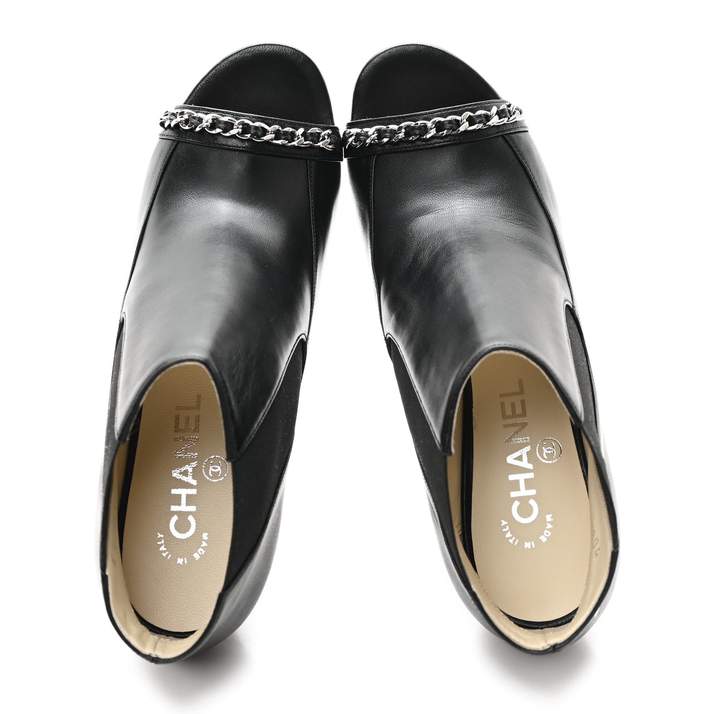 Lambskin Chain Ankle Boots 38 Black