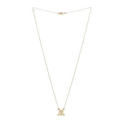 Roberto Coin 18K Yellow Gold Diamond Tiny Treasures Skull and Crossbones Necklace 2 of 3
