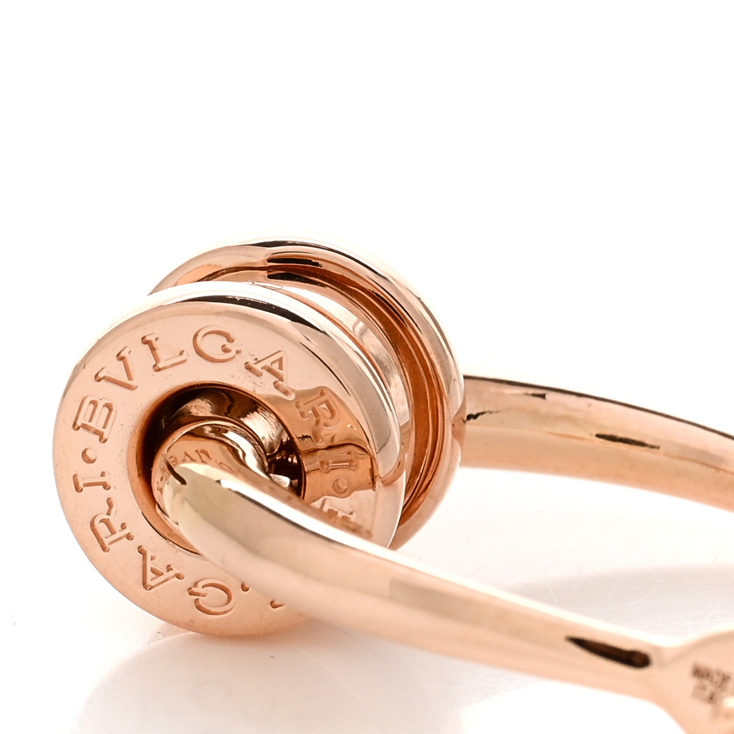 Bulgari 18K Rose Gold B.Zero1 Hoop Earrings 4 of 5