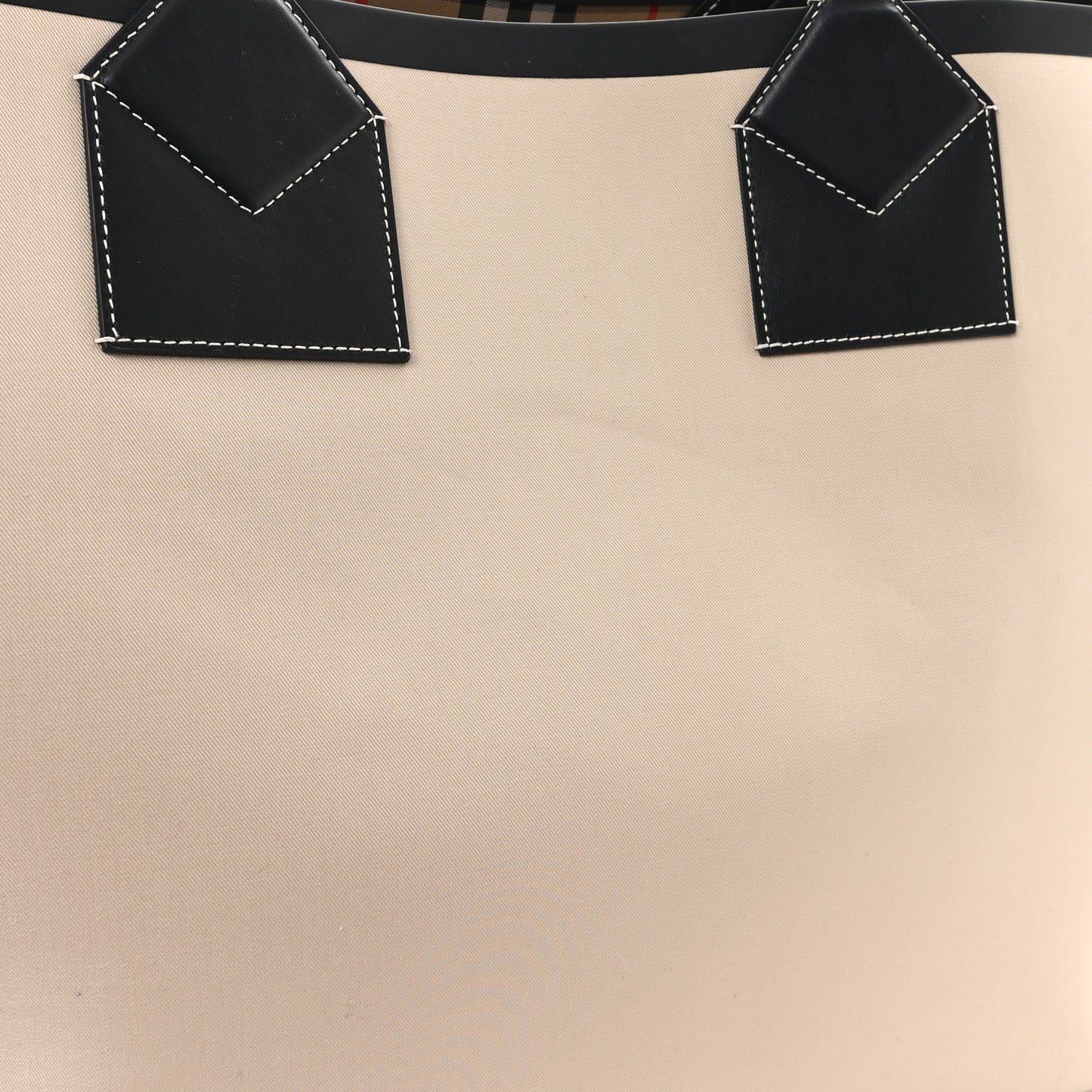 Cotton Canvas Calfskin Heritage Print Large Tote Beige