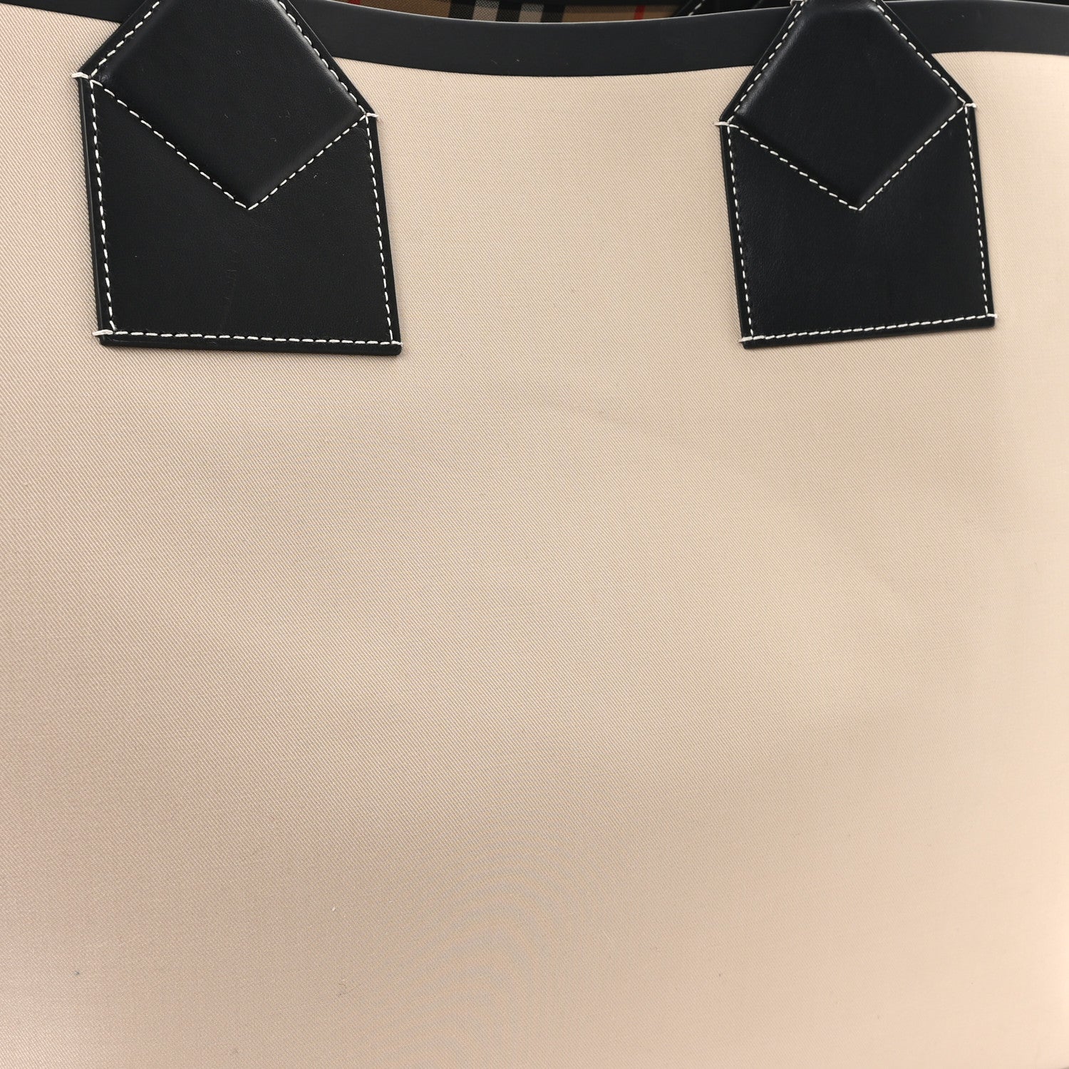 Burberry Cotton Canvas Calfskin Heritage Print Large Tote Beige 11 of 11