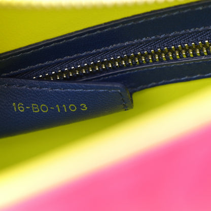 Christian Dior Lambskin Cannage Large Tri-Color Lady Dior Pink Blue Yellow 7 of 10
