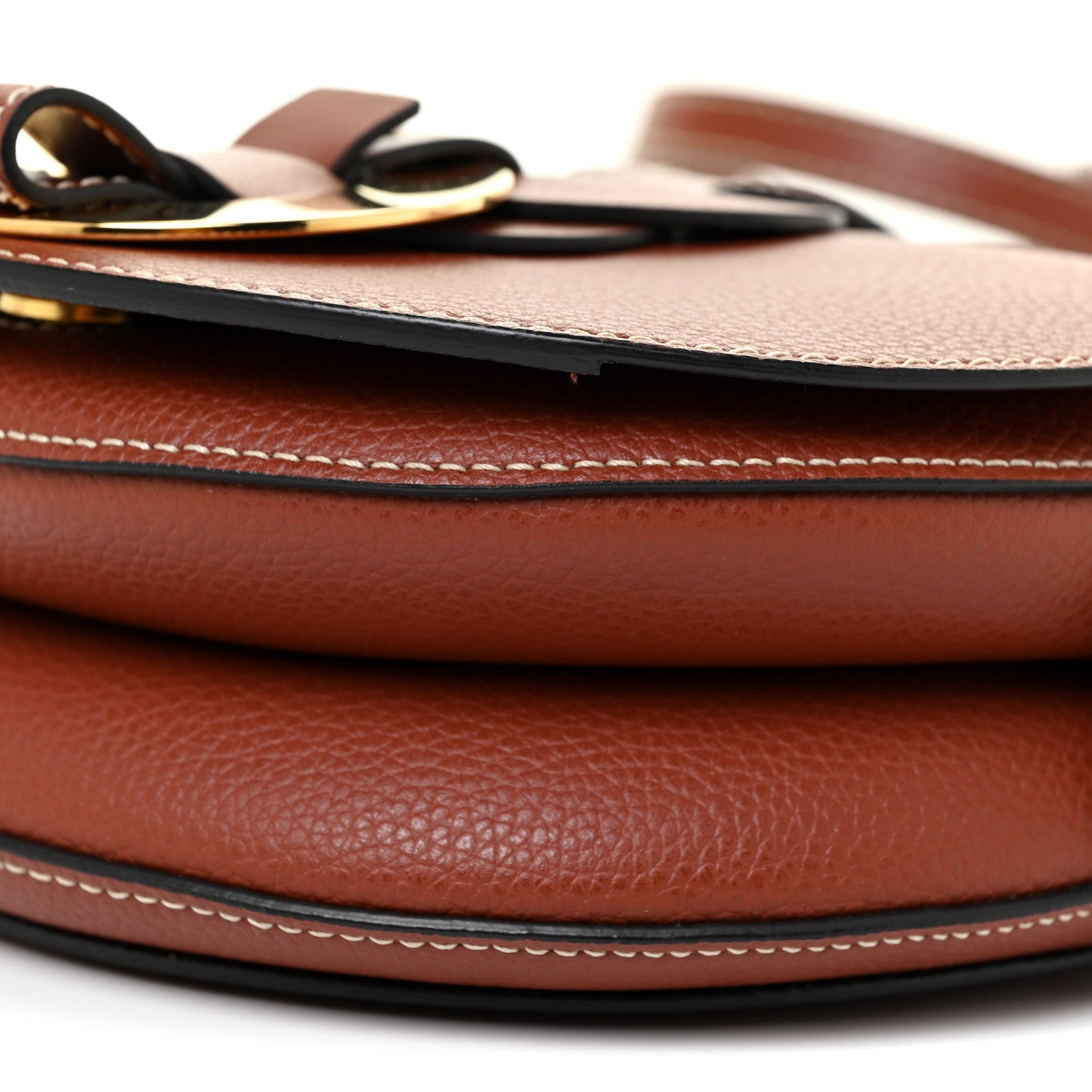 Chloe Grained Calfskin Small Darryl Saddle Crossbody Bag Sepia Brown 9 of 11