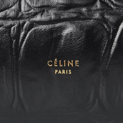 Celine Calfskin Crocodile Embossed Small Belt Bag Black 7 of 7