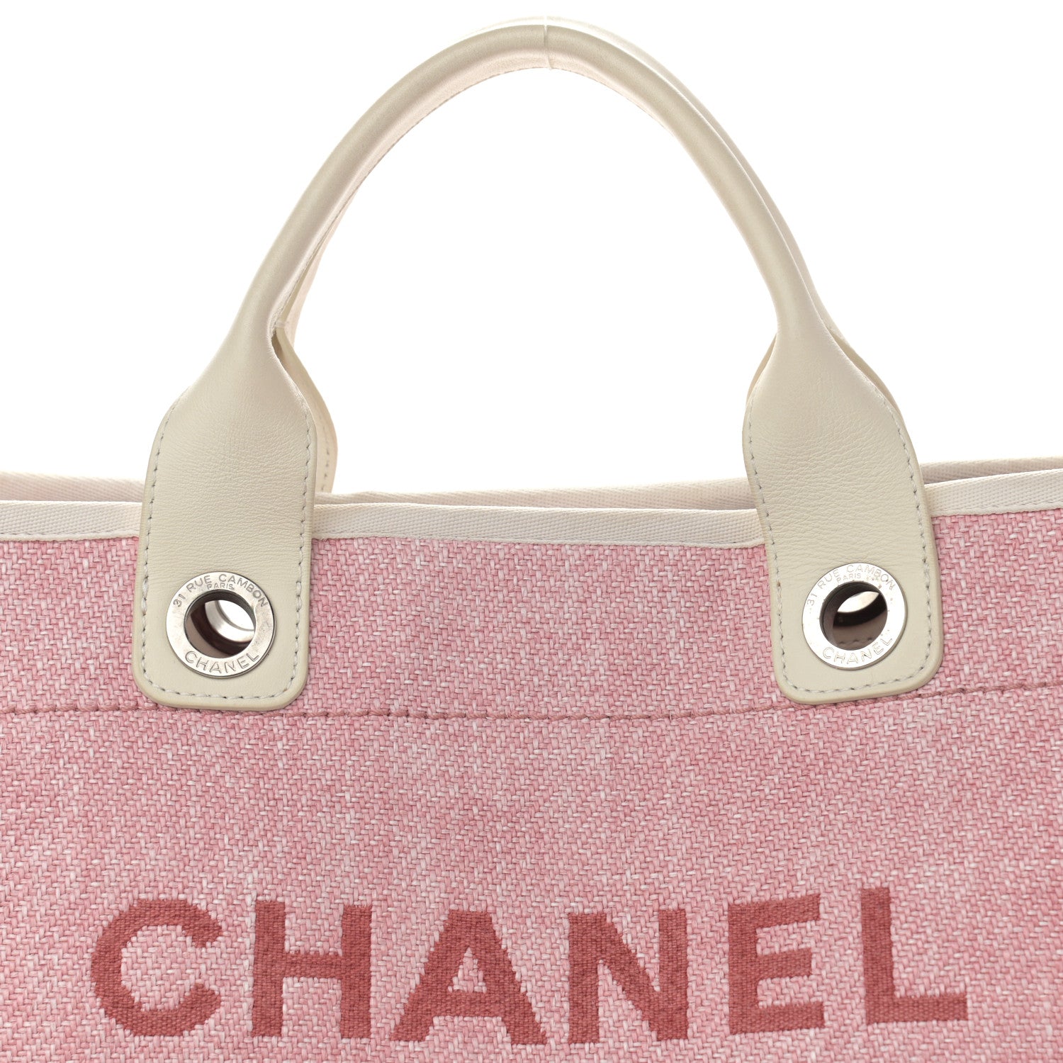 Chanel Canvas Medium Deauville Tote Pink 8 of 17