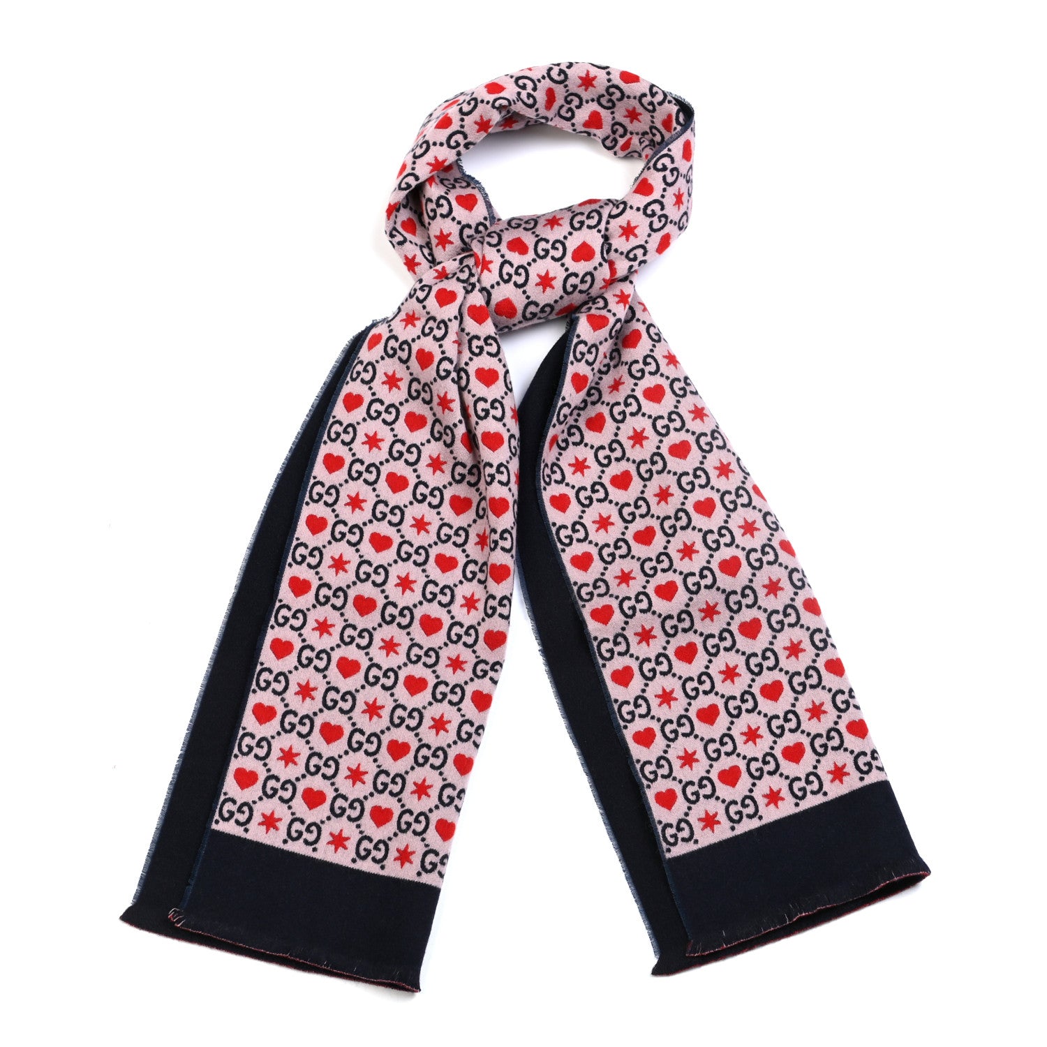 Gucci Wool Cotton GG Monogram MHerry Scarf Violet Pink 1 of 4