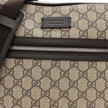 Gucci GG Supreme Monogram Selleria Calfskin Small Flat Messenger Bag Beige Ebony Cocoa Marrone Scuro 15 of 20