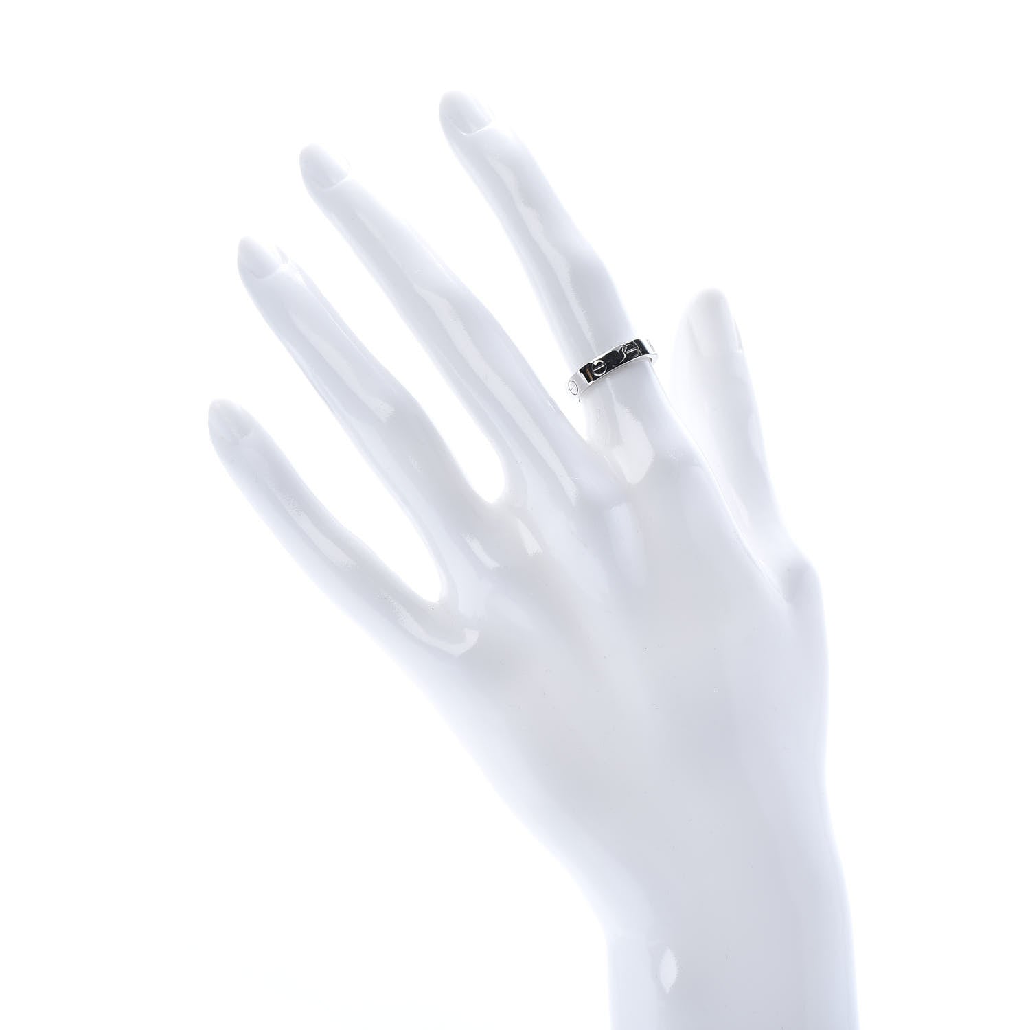 Cartier 18K White Gold 3.5mm LOVE Wedding Band Ring 48 4.5 2 of 5