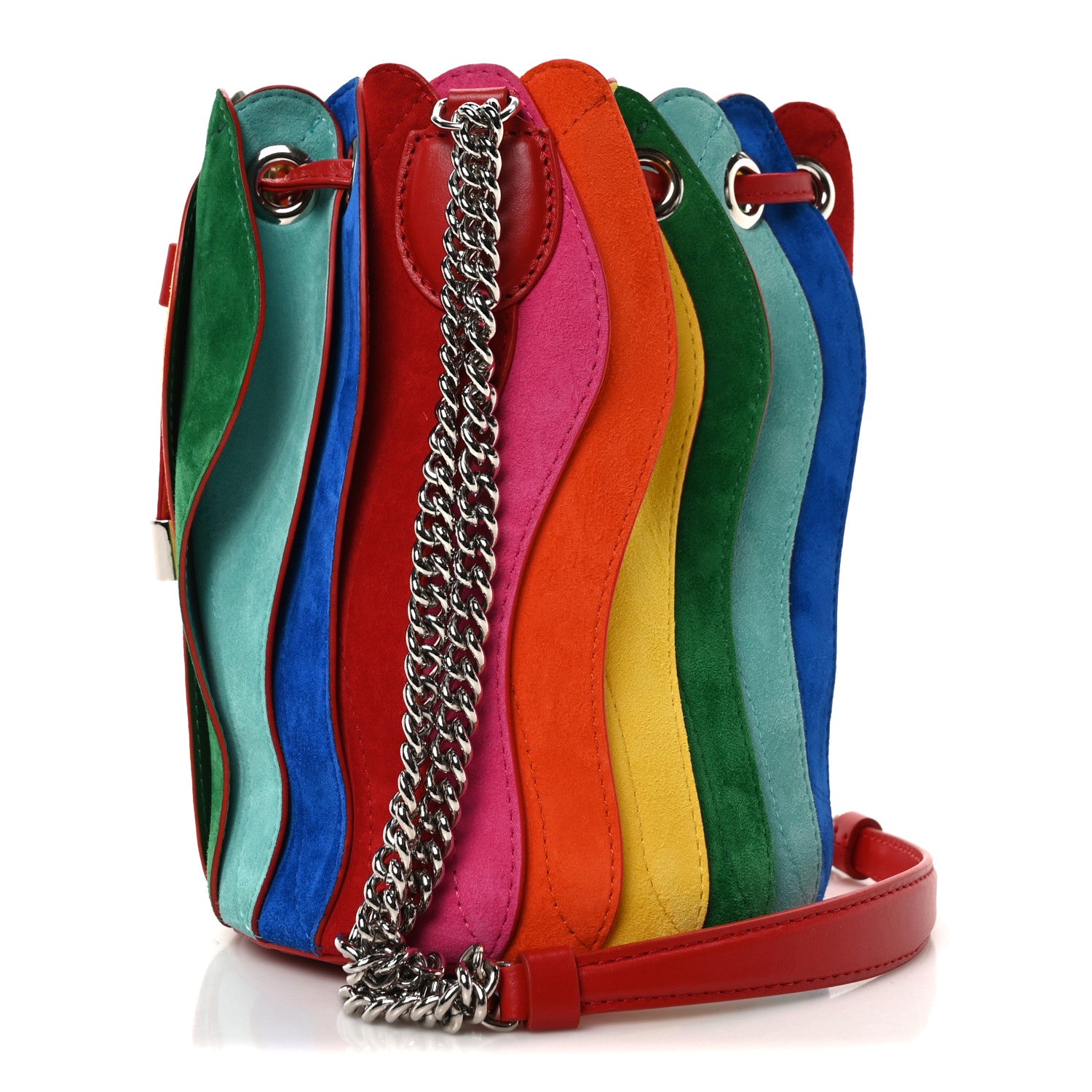 Christian Louboutin Suede Marie Jane Bucket Multicolor 3 of 9