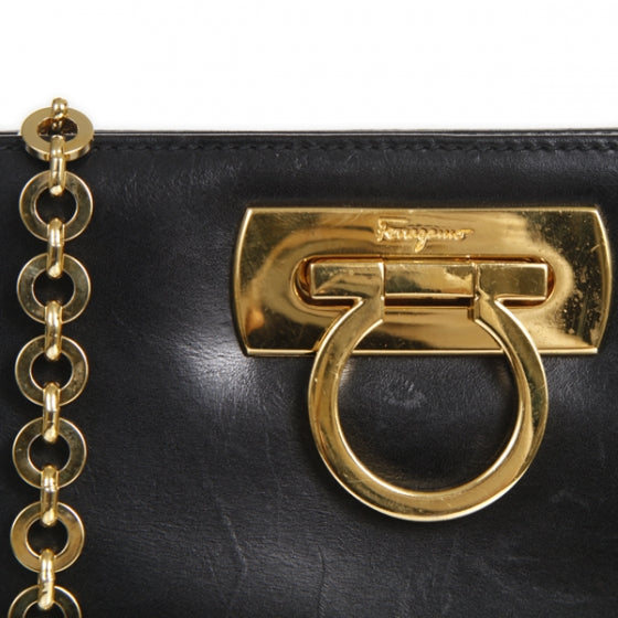 SALVATOREFERRAGAMOLeatherEveningBagBlack