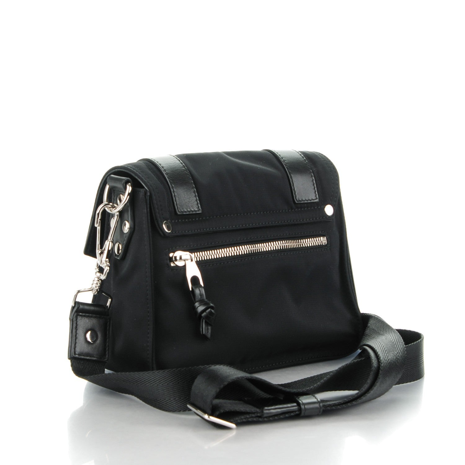 Proenza Schouler Nylon Calfskin PS1 Pouch Messenger Black 3 of 7