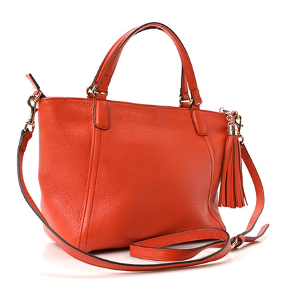 Gucci Pebbled Calfskin Small Soho Top Handle Bag Sun Orange 2 of 10