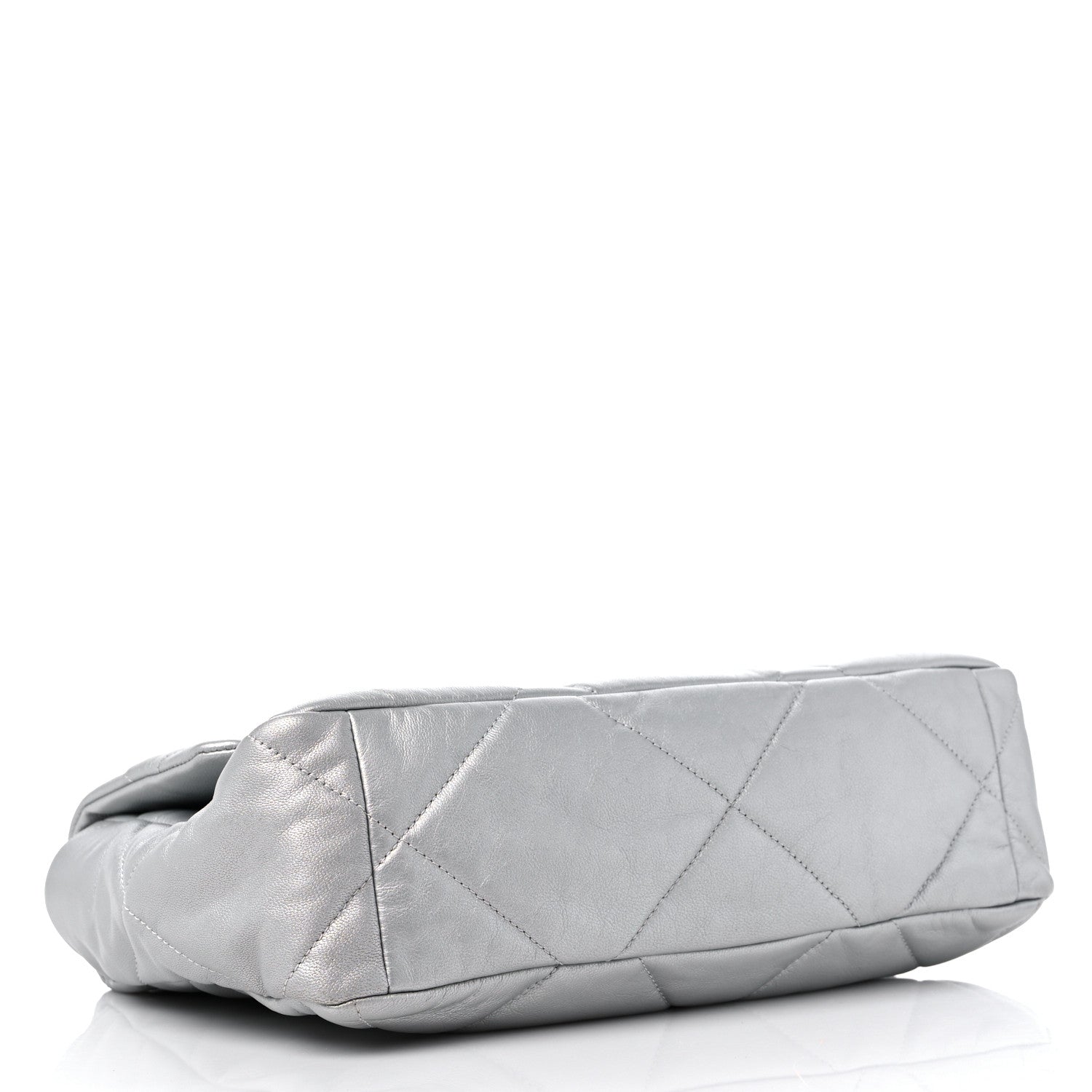 Chanel Metallic Goatskin Quilted Large Chanel 19 Flap Silver 4 of 11