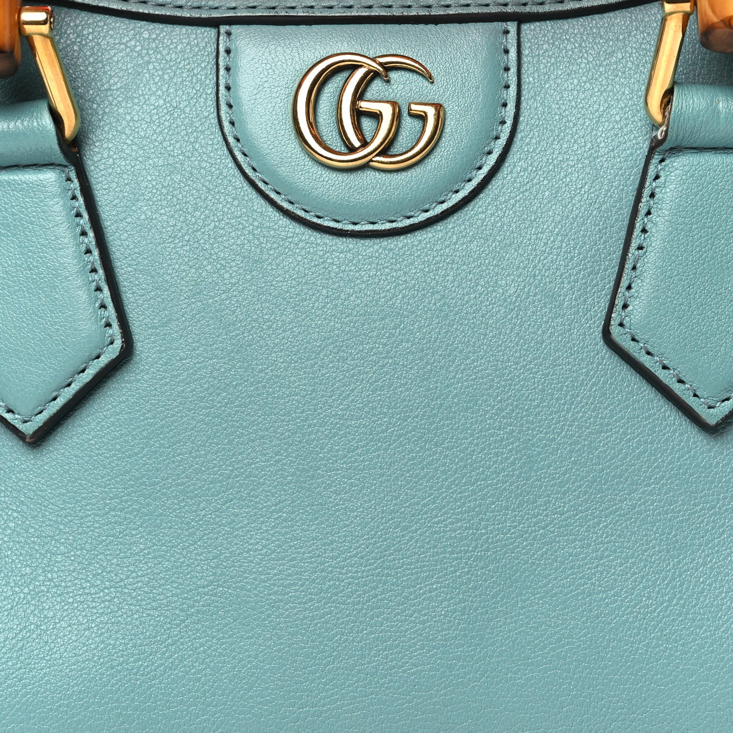 Wonka Grain Calfskin Mini Diana Tote Bag Dusty Azure Orange Fluo