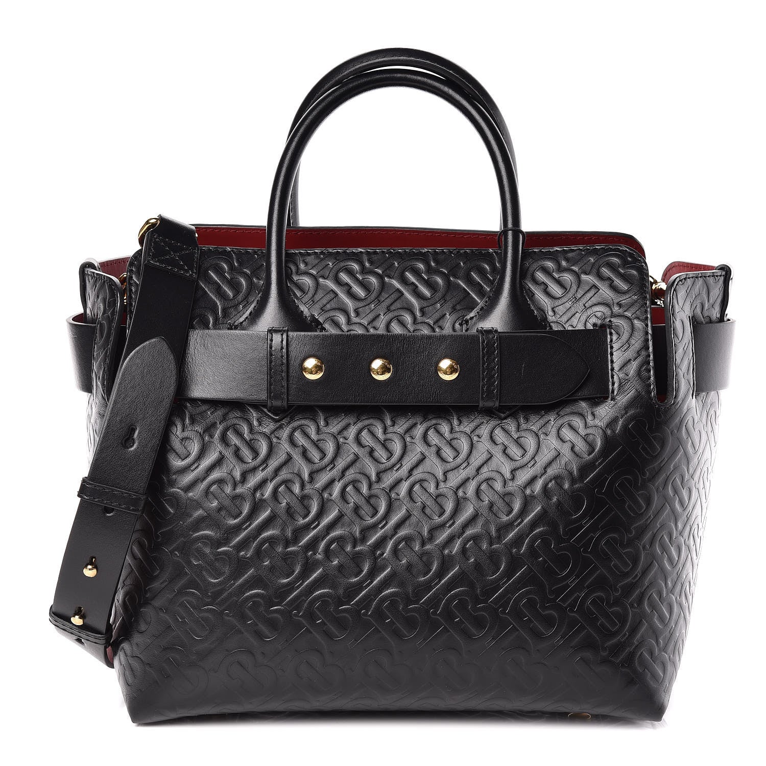 Burberry Calfskin Embossed Monogram Small Belt Bag Black 1 of 10