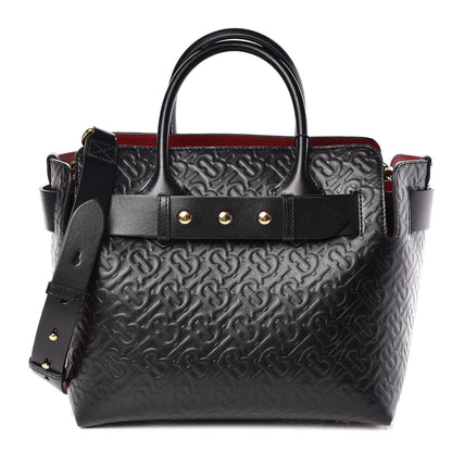 Burberry Calfskin Embossed Monogram Small Belt Bag Black 1 of 10