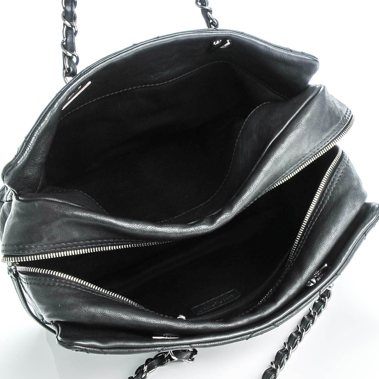 Chanel Calfskin Large Diamond Stitch Tote Black 5 of 7