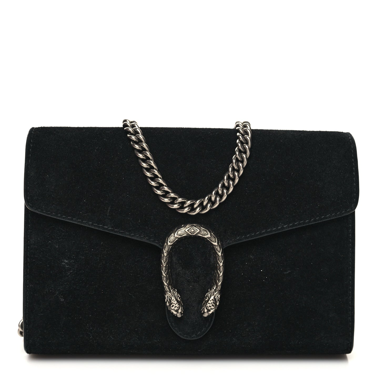 Suede Mini Dionysus Chain Wallet Black