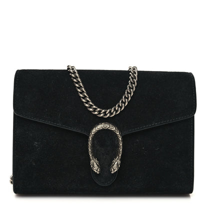 Gucci Suede Mini Dionysus Chain Wallet Black 1 of 12