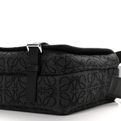 Loewe Jacquard Anagram Calfskin Military Messenger Bag Anthracite Black 8 of 8