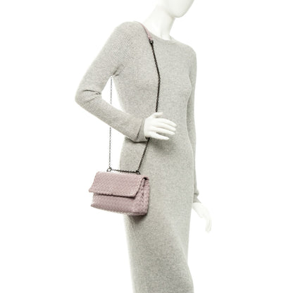 Bottega Veneta Nappa Intrecciato Baby Olimpia Shoulder Bag Rose Buvard 2 of 9