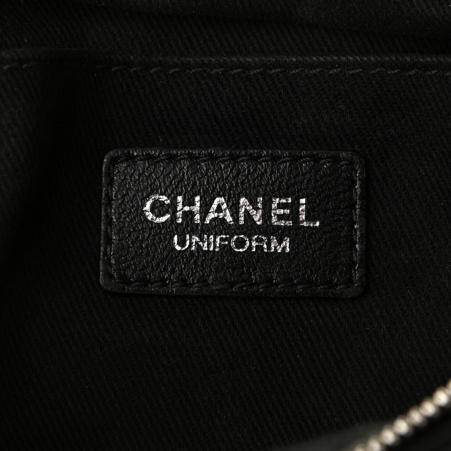 Grained Calfskin Quilted Waist Belt Bag Black