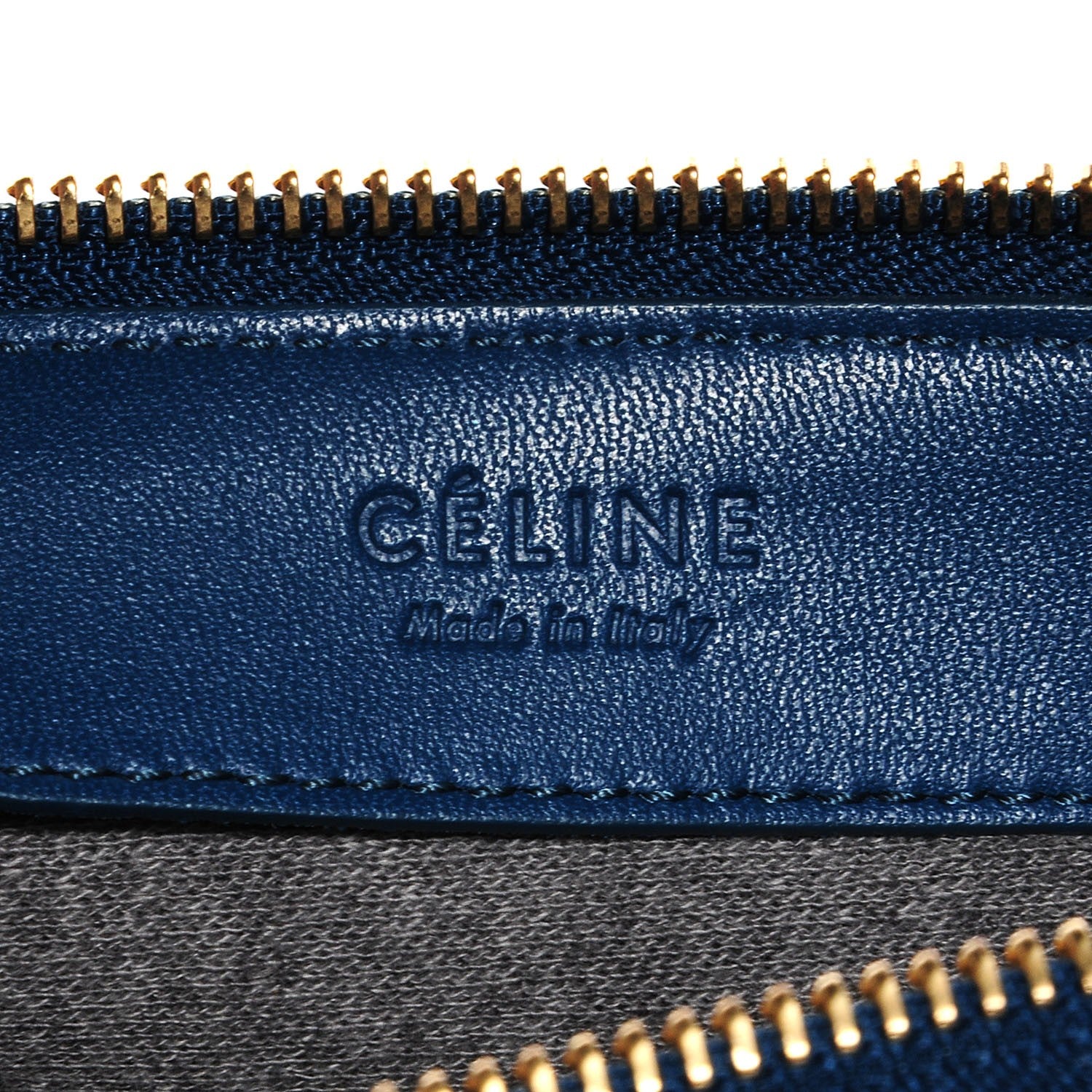 Celine Lambskin Large Trio Crossbody Metallic Blue 5 of 7