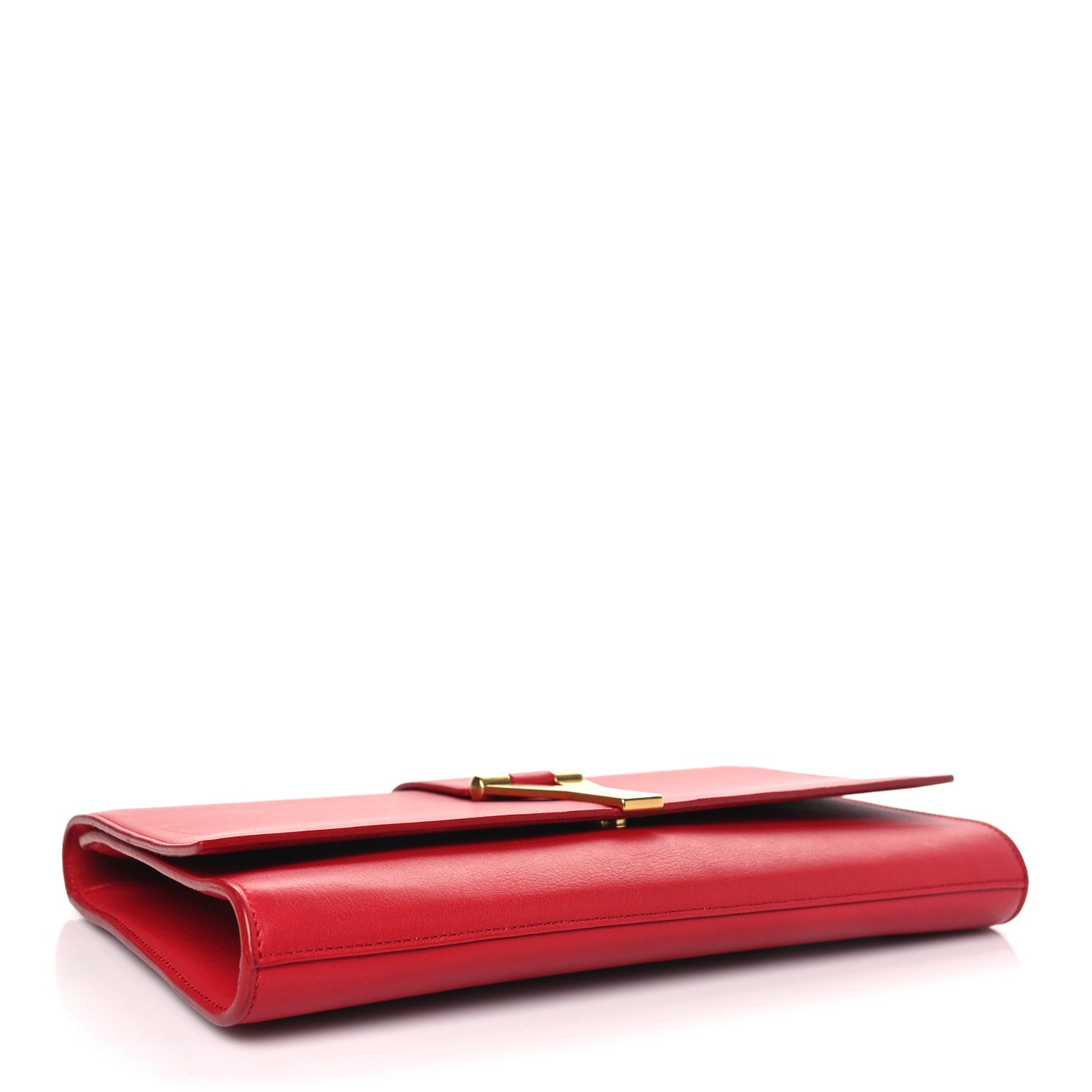 Saint Laurent Calfskin Classic Y Ligne Clutch Rouge Orient 4 of 10
