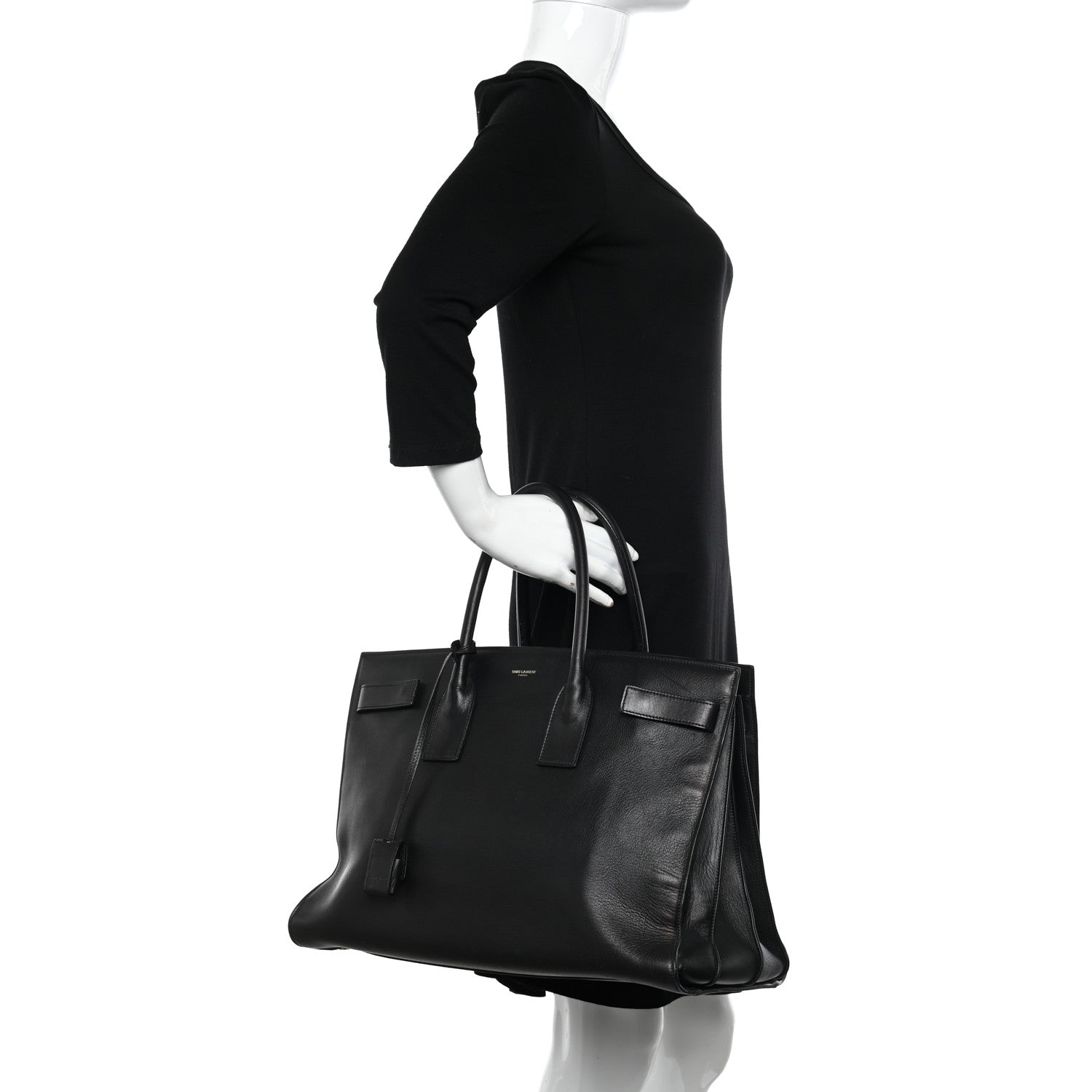 Saint Laurent Calfskin Large Sac de Jour Carryall Black 2 of 16