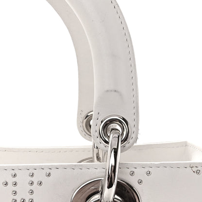Christian Dior Lambskin Studded Cannage Medium Lady Dior White 12 of 13