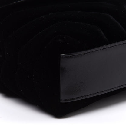 Saint Laurent Velvet Y Quilted Monogram Toy Loulou Chain Satchel French Black 9 of 12