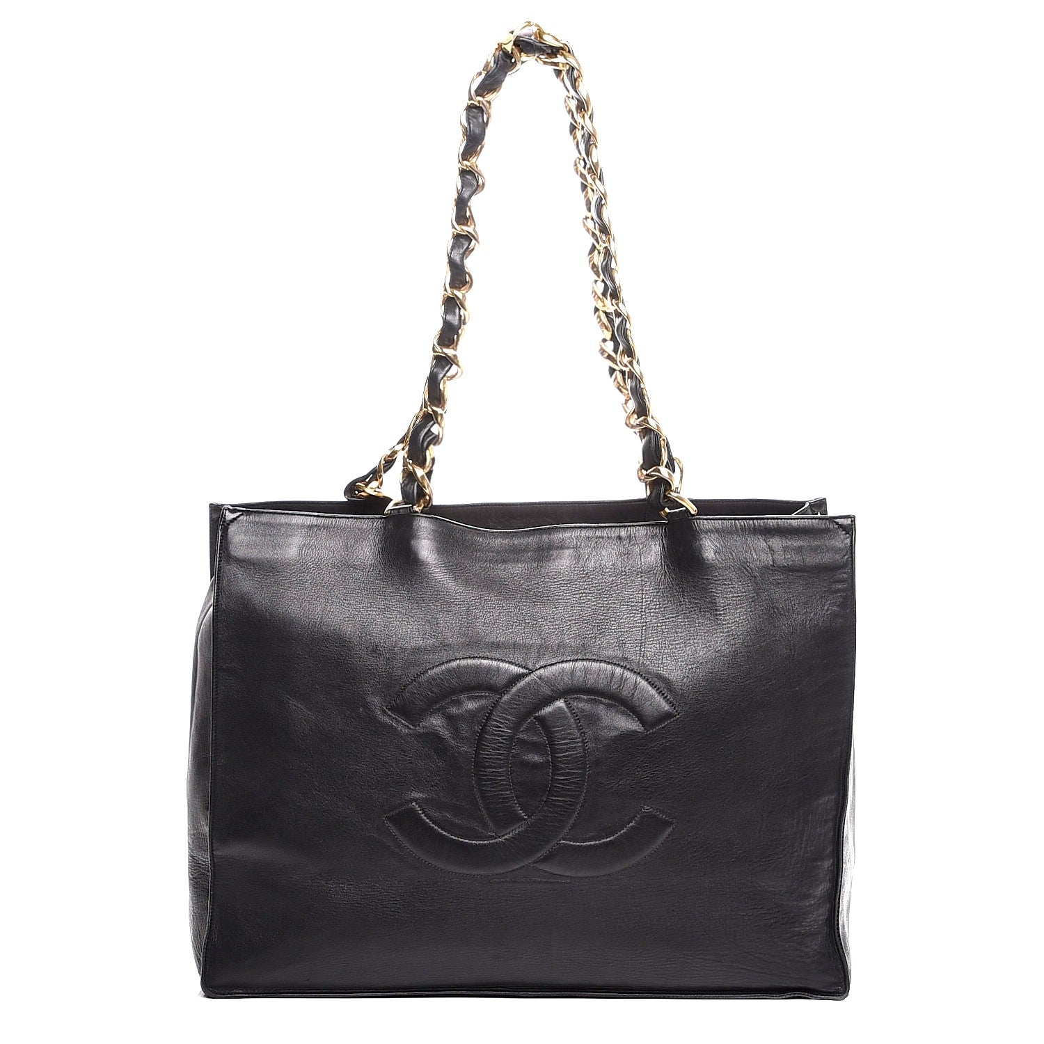 Chanel Lambskin CC Tote Black 1 of 7