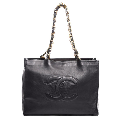 Chanel Lambskin CC Tote Black 1 of 7