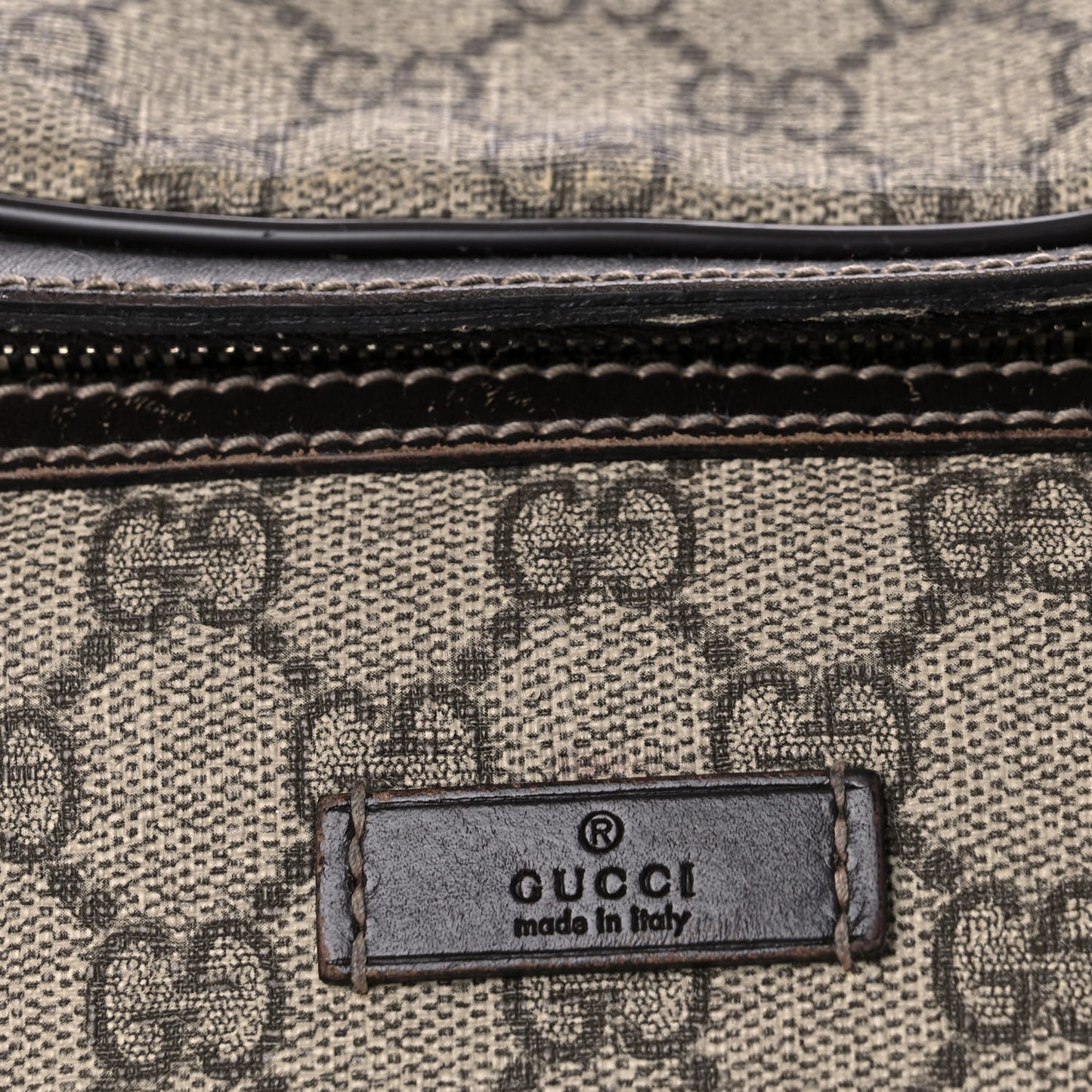 GG Supreme Monogram Belt Bag Dark Brown